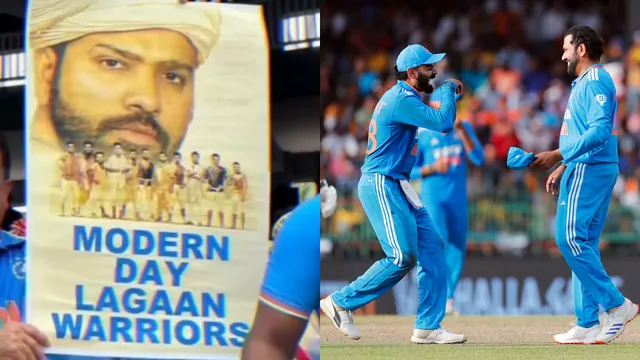 rohit-sharma-as-bhuvan-virat-kohli-points-out-hilarious-lagaanthemed-poster-during-warmup-at-colombo-video